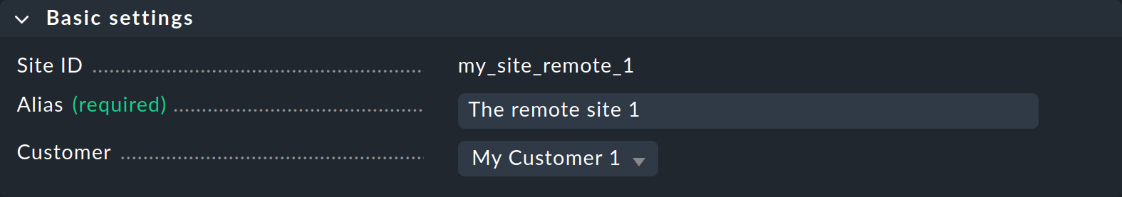 Auswahl eines Kunden bei der Verbindung einer Remote-Instanz.