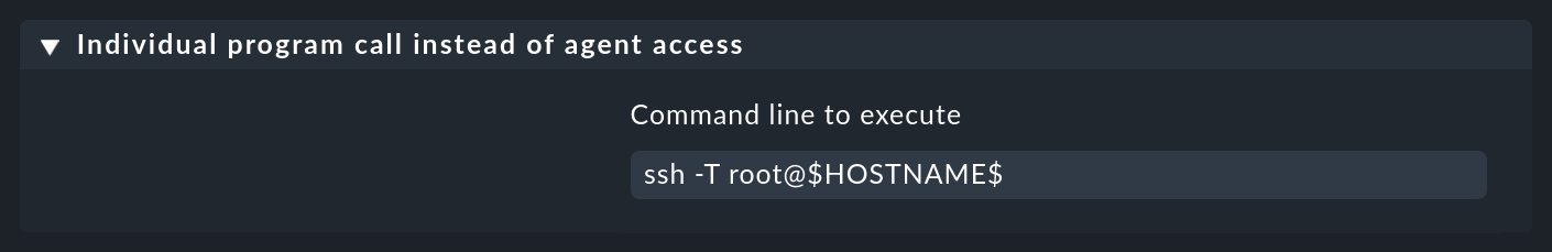 rule for calling the agent via SSH.