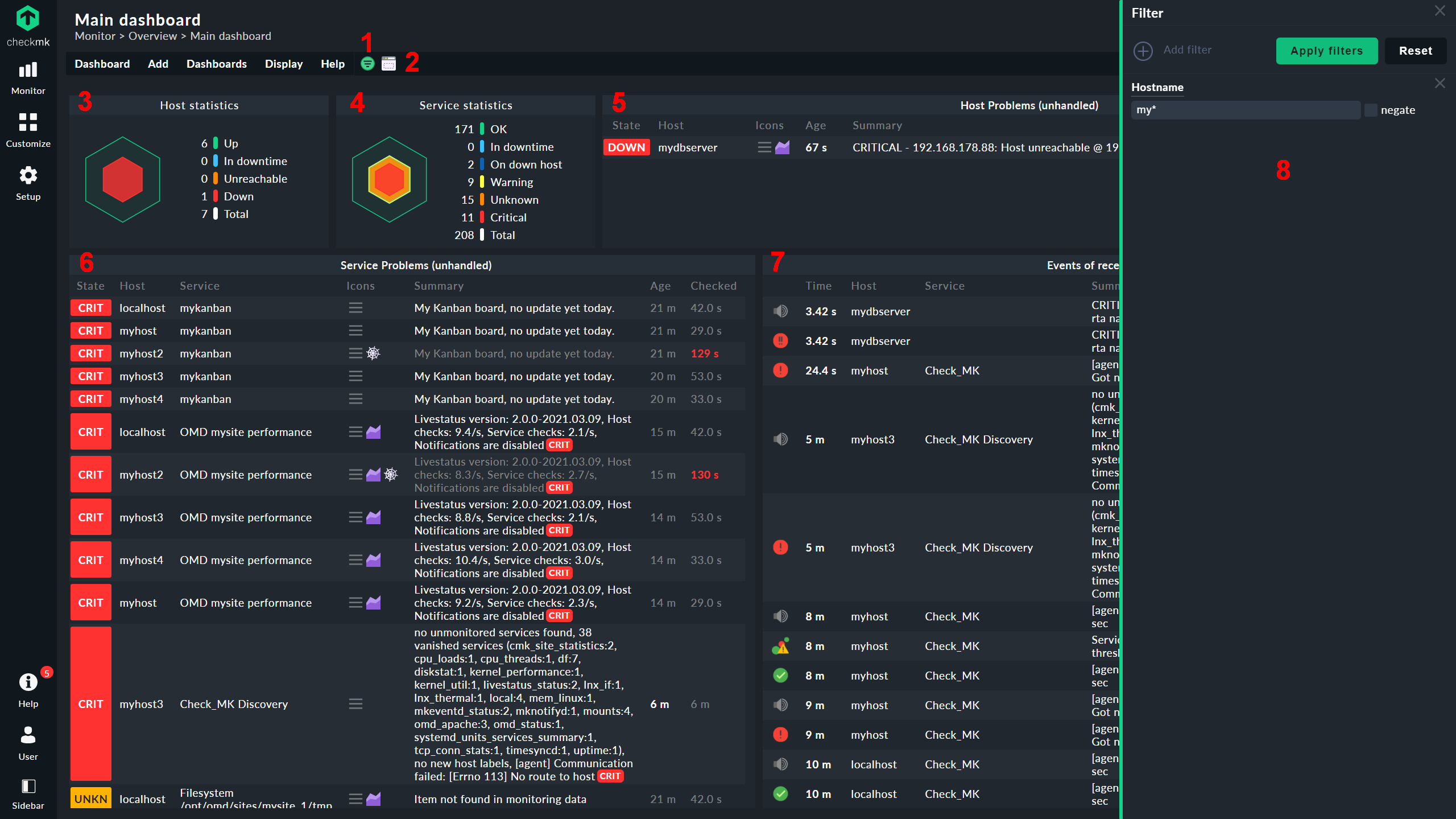 dashboard main numbered raw