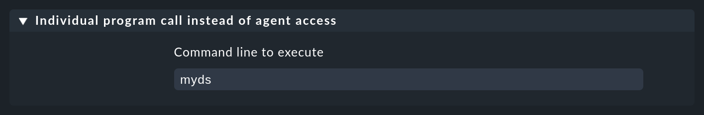 Input mask for an individual command.