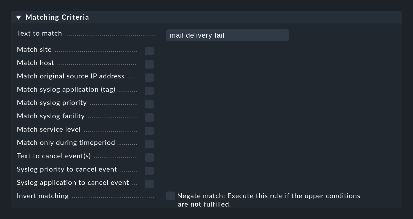 ec matching criteria