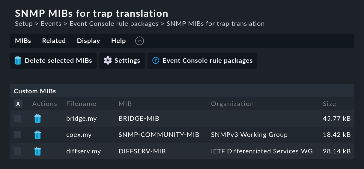 ec mibs for translation