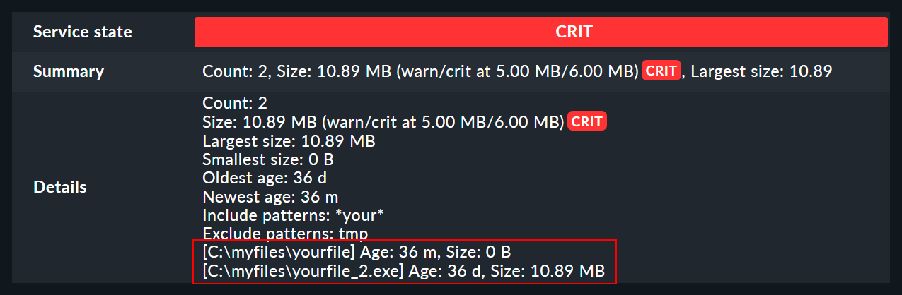 A fileinfo group in monitoring.