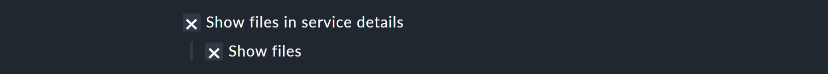 Specifying to show individual files in service details.