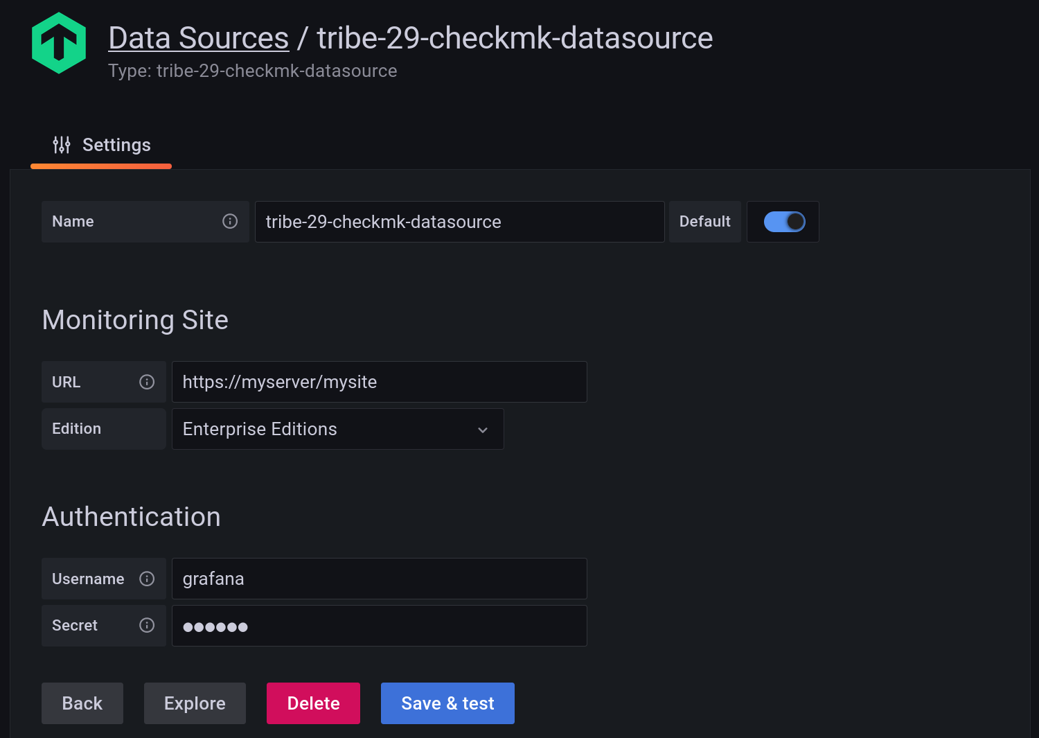 grafana plugin config