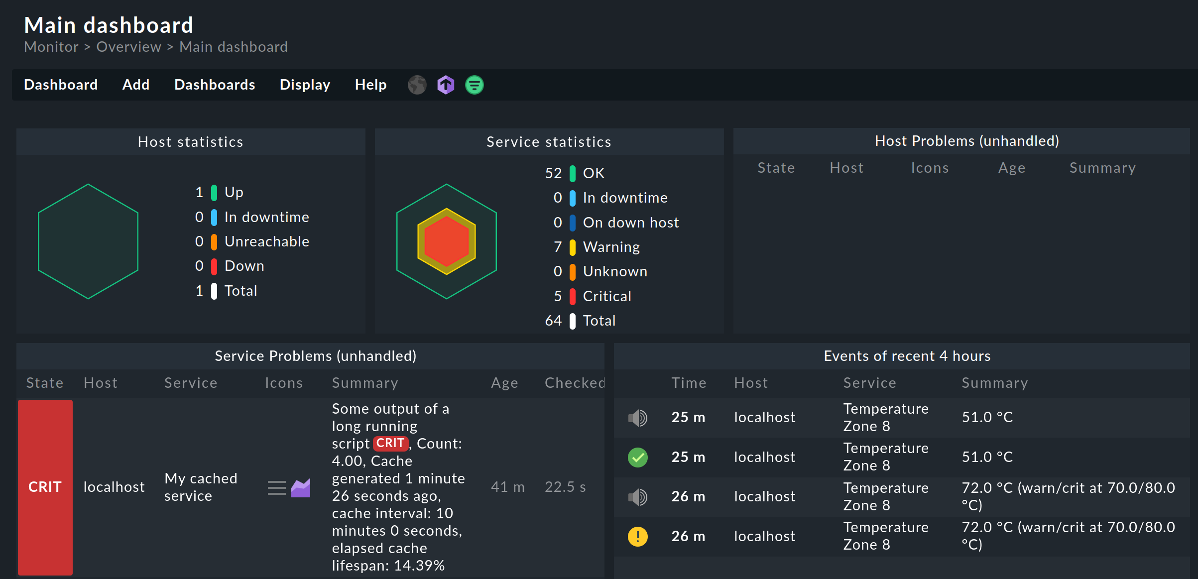 The 'Main' dashboard of the Raw Edition.