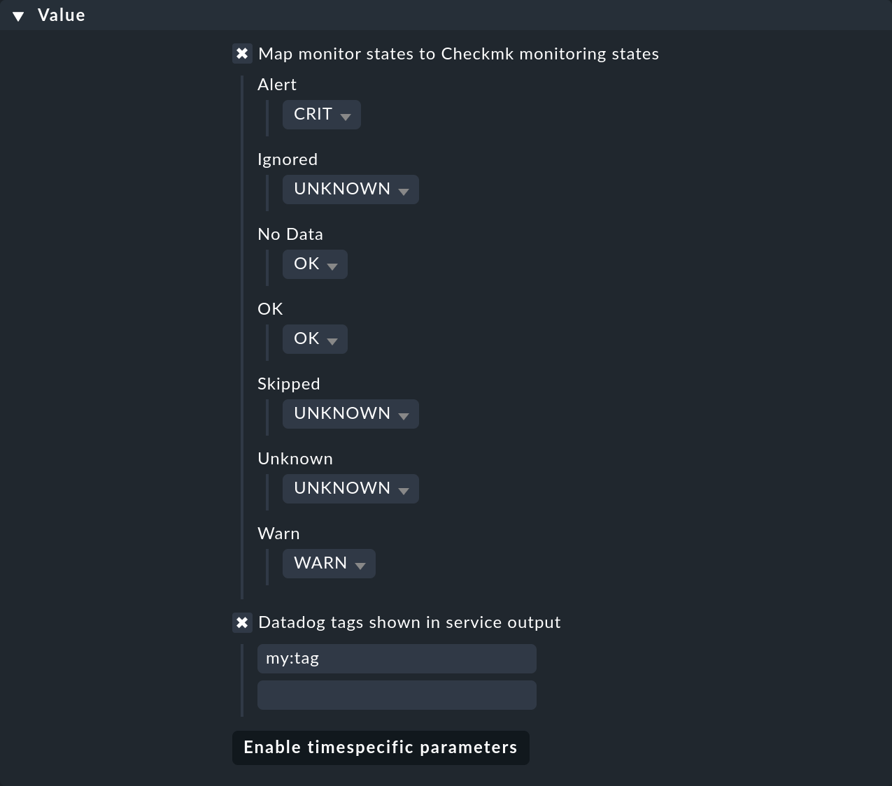 integrating datadog parameters