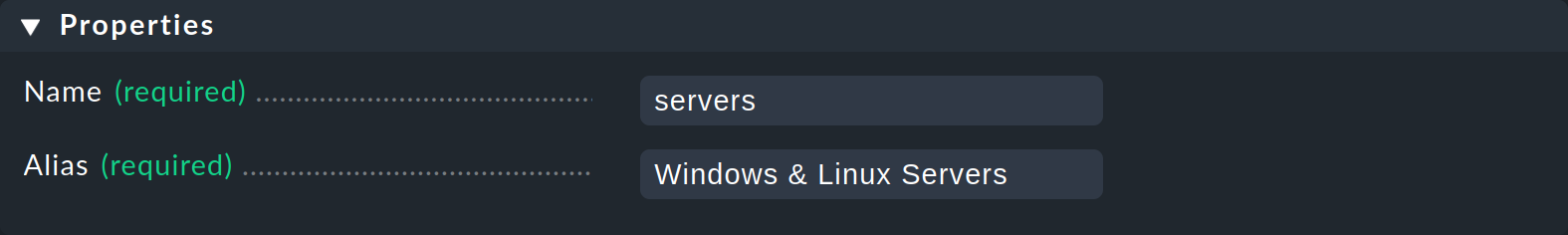 Dialog for setting the properties for the new contact group.