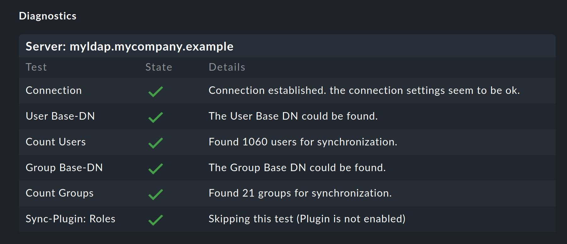 ldap new connection diagnostics