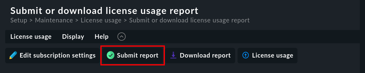 The 'Submit report' button.