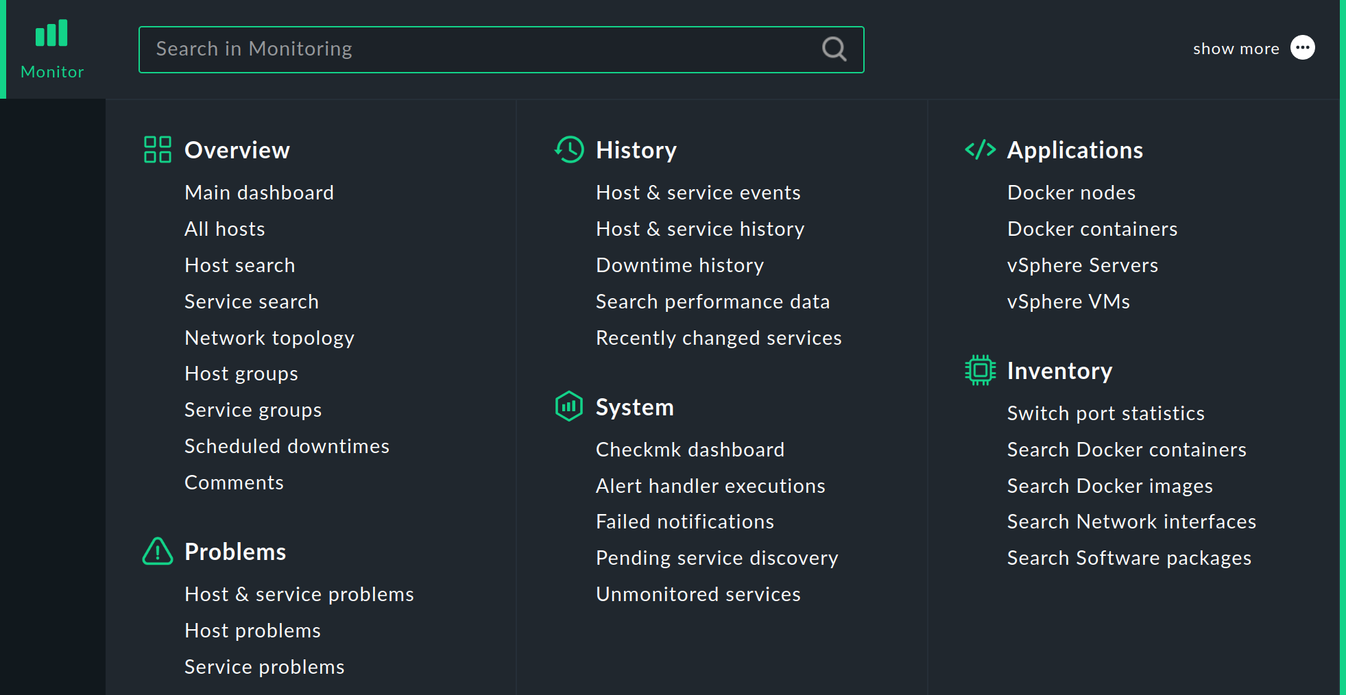 monitor menu less