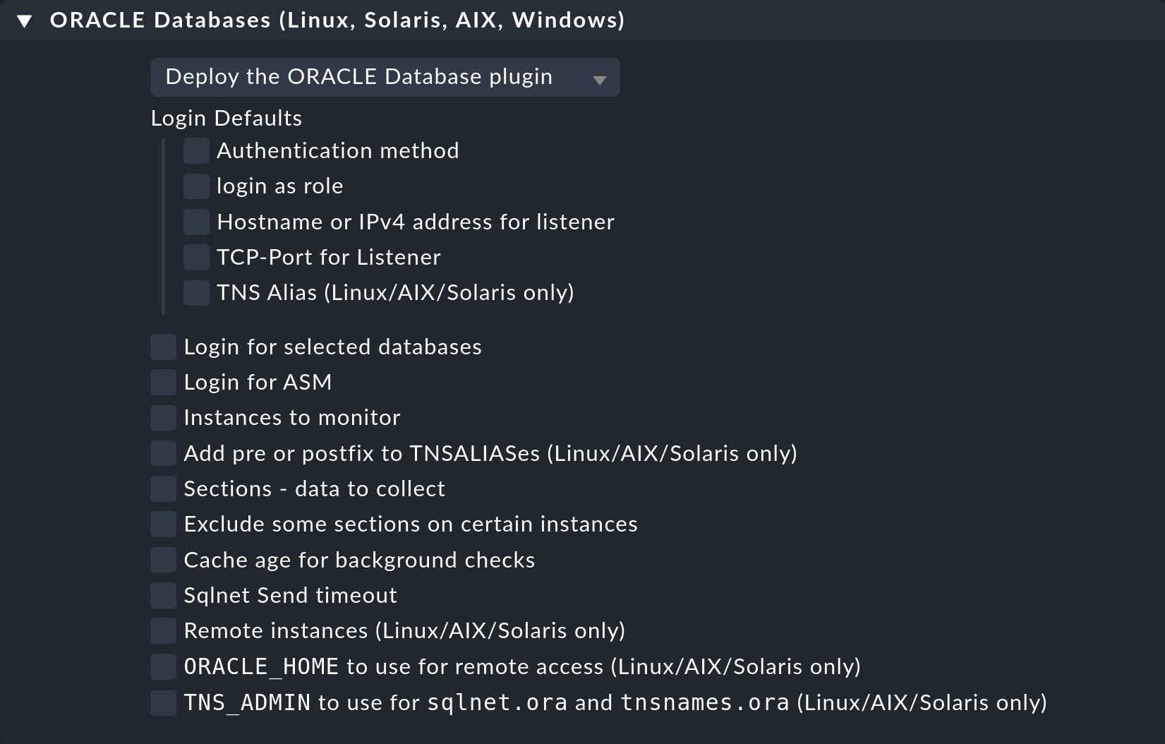 monitoring oracle bakery ruleset