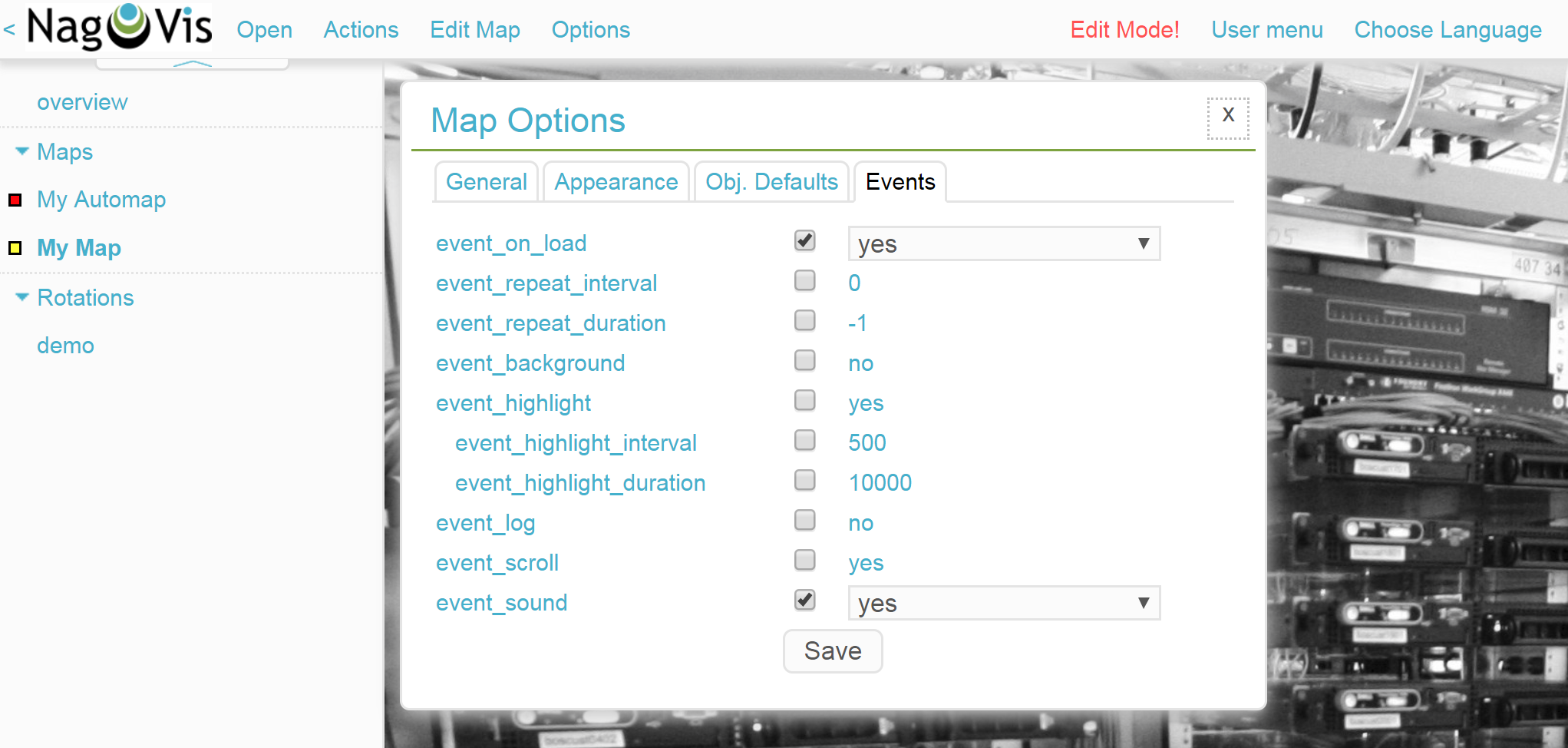 nagvis2 regularmap events