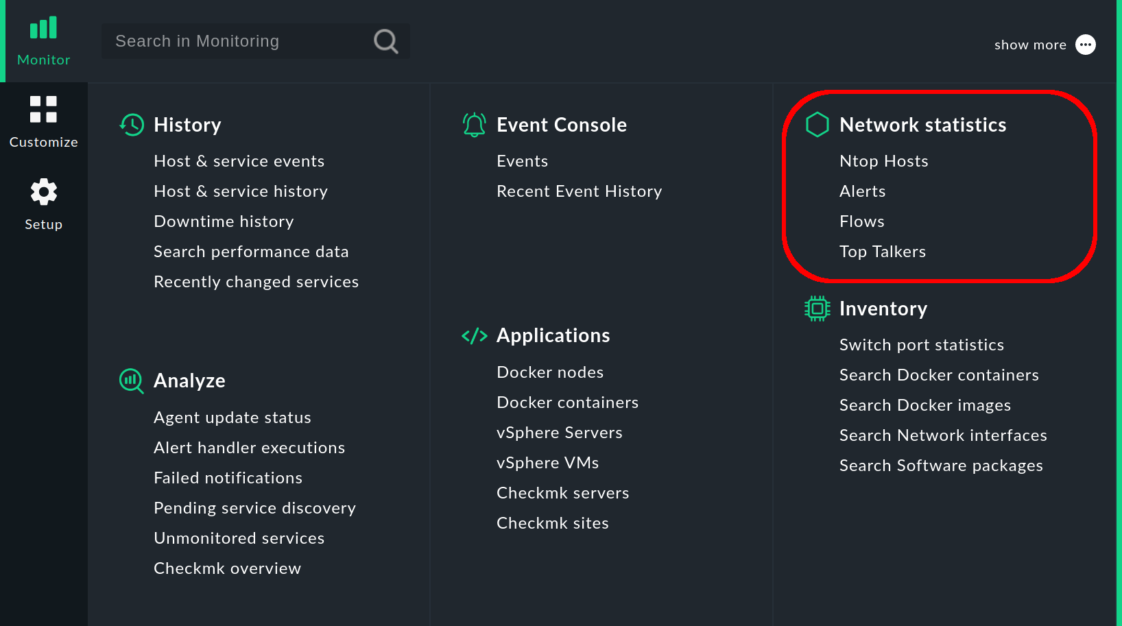 ntop menu monitor