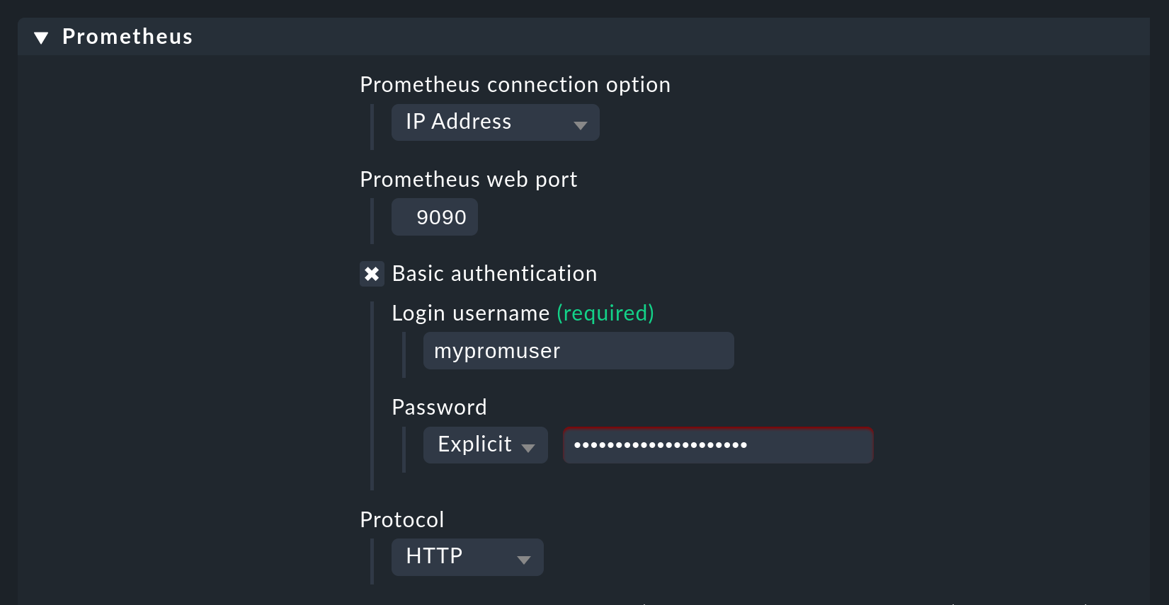 prometheus connection details