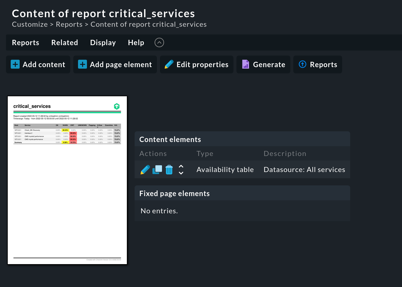 Preview the report with the added content.