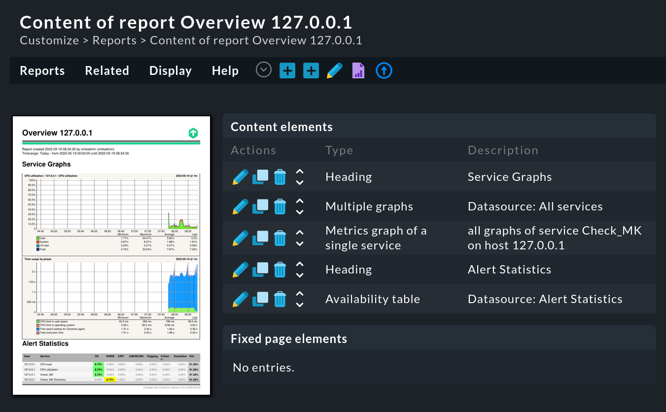 Editing view of the report without red elements.