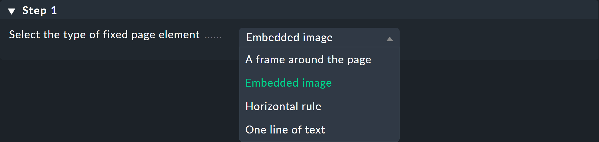 Dialog for selecting an image element.