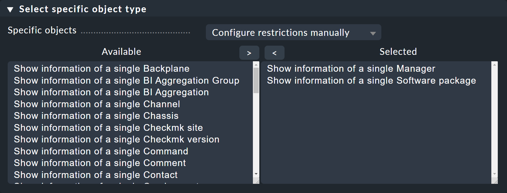 List of filters to restrict the report.