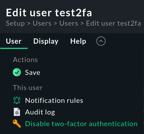 Disabling two-factor authentication.