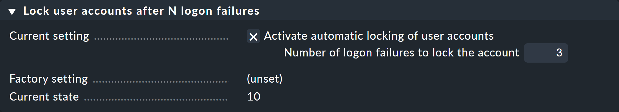 Dialog for automatic login deactivation.