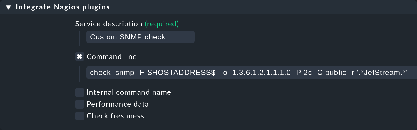 active checks custom config