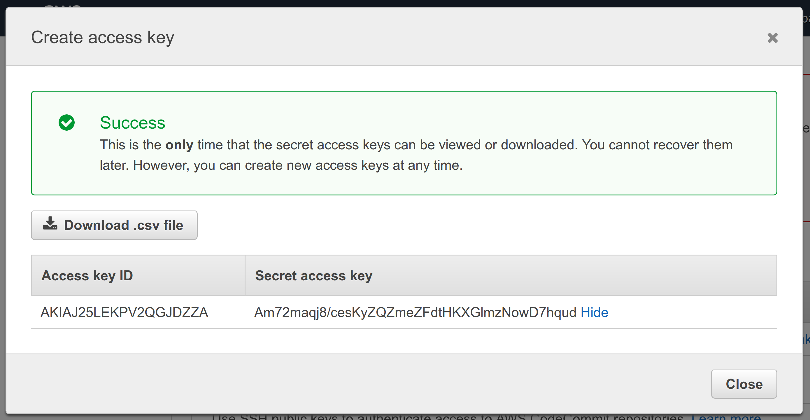 aws create access key