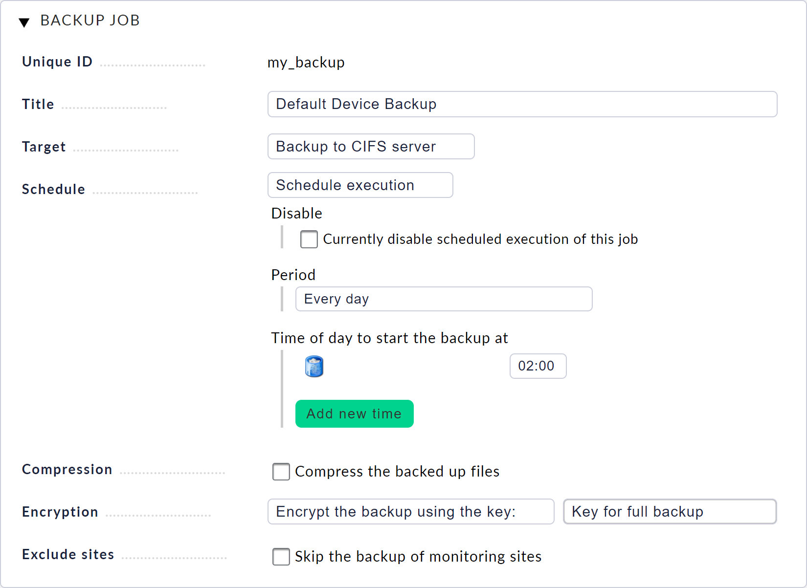 cma de backup job edit encrypt 2