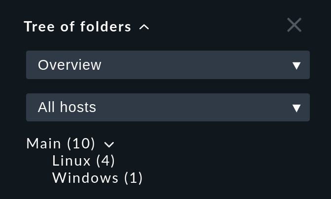 Tree of folders snap-in.