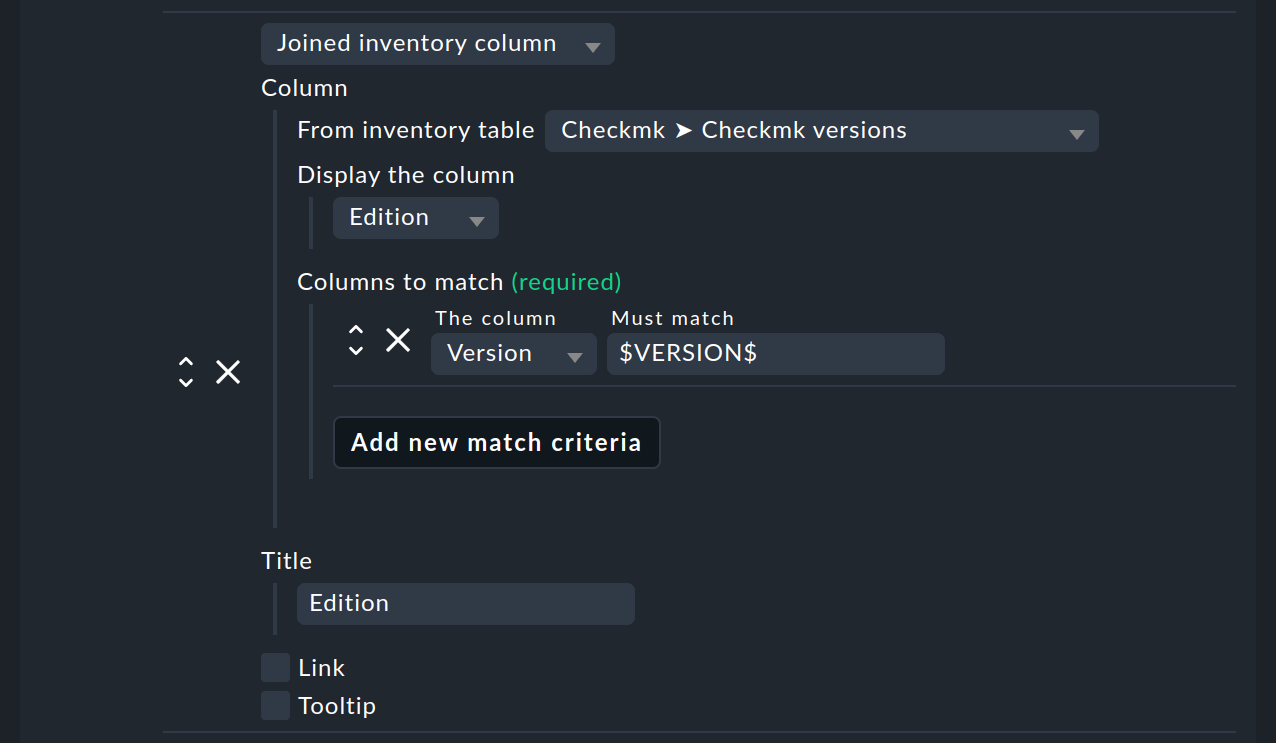 Using a macro to select a 'Joined inventory column'.