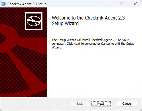 Start page of the Setup wizard.