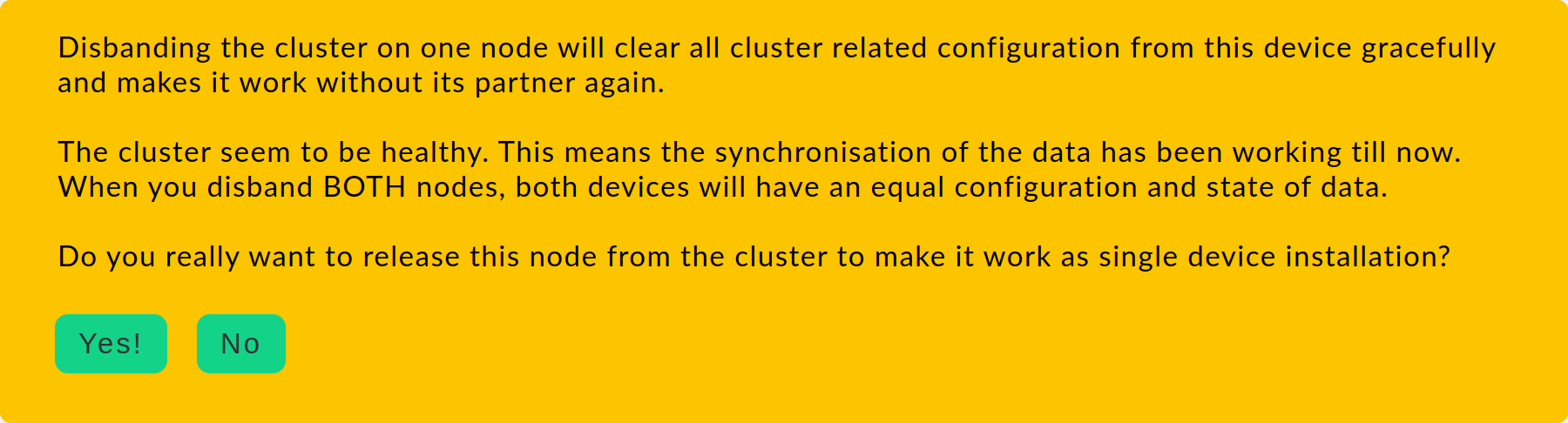 appliance cluster disband cluster