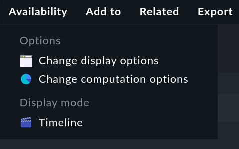 Menu with options for customizing the evaluation.
