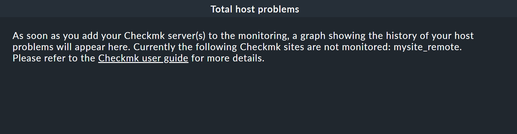 Error message in the 'Total host problems' dashlet.