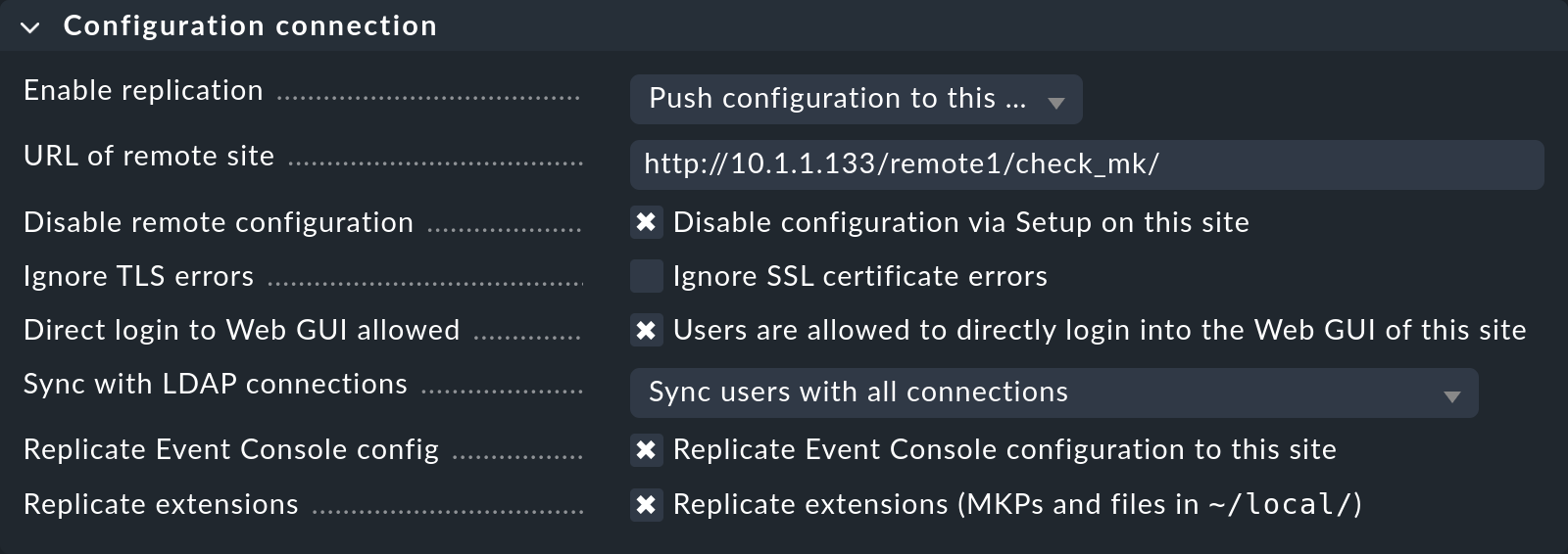 distributed monitoring configuration connection