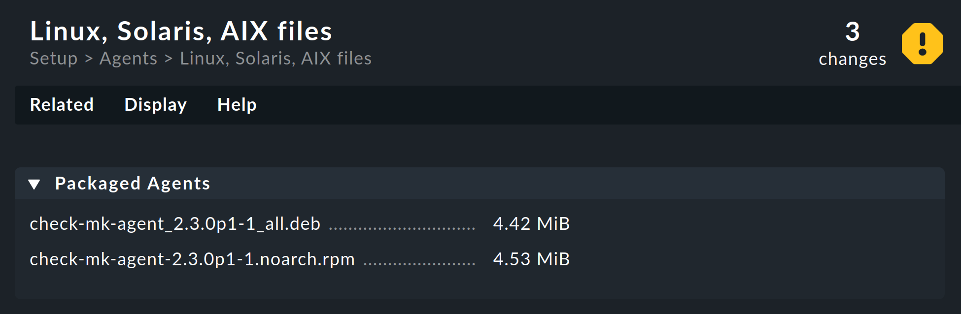 Download page with the RPM/DEB packages.