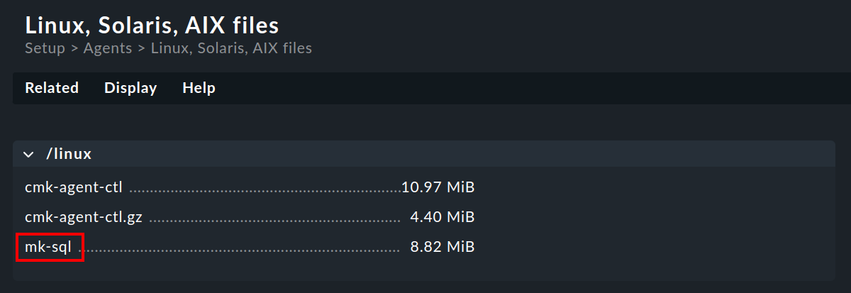 Selection of the agent plug-in in Checkmk.