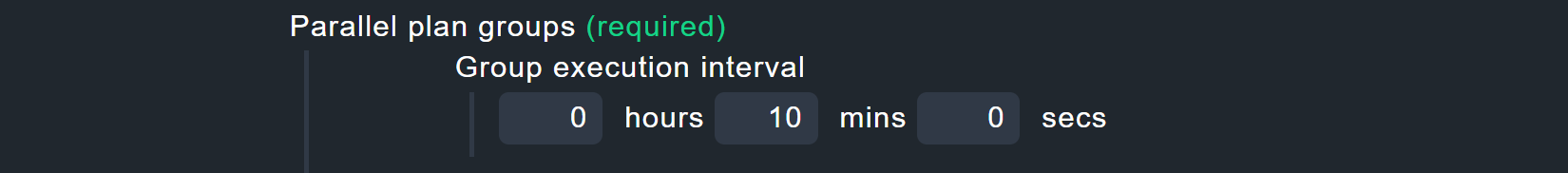Execution interval for execution groups.