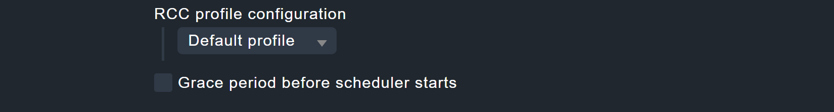 Options for proxy server and a grace period for the scheduler start.