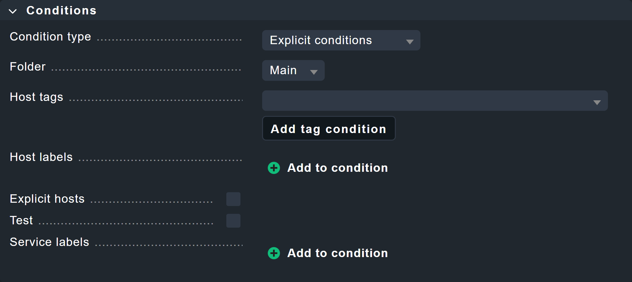 Dialog with option to restrict to tests.