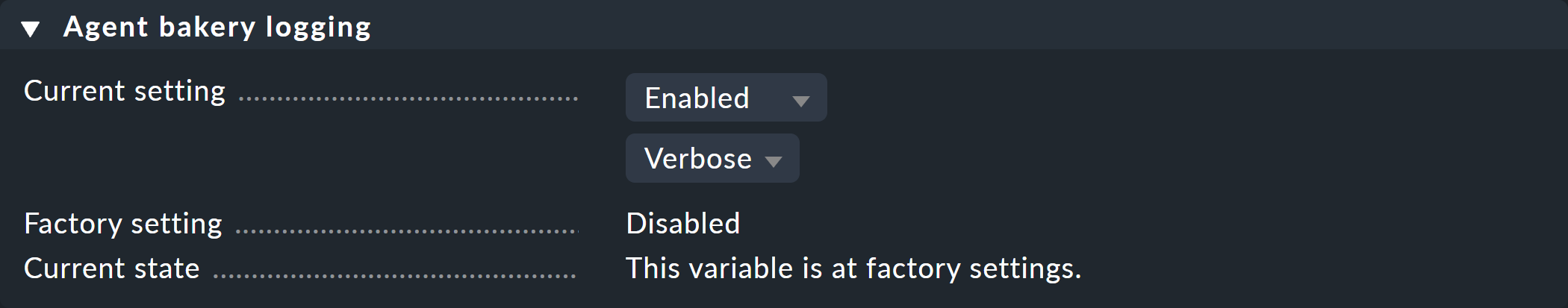 Option to enable bakery logging.