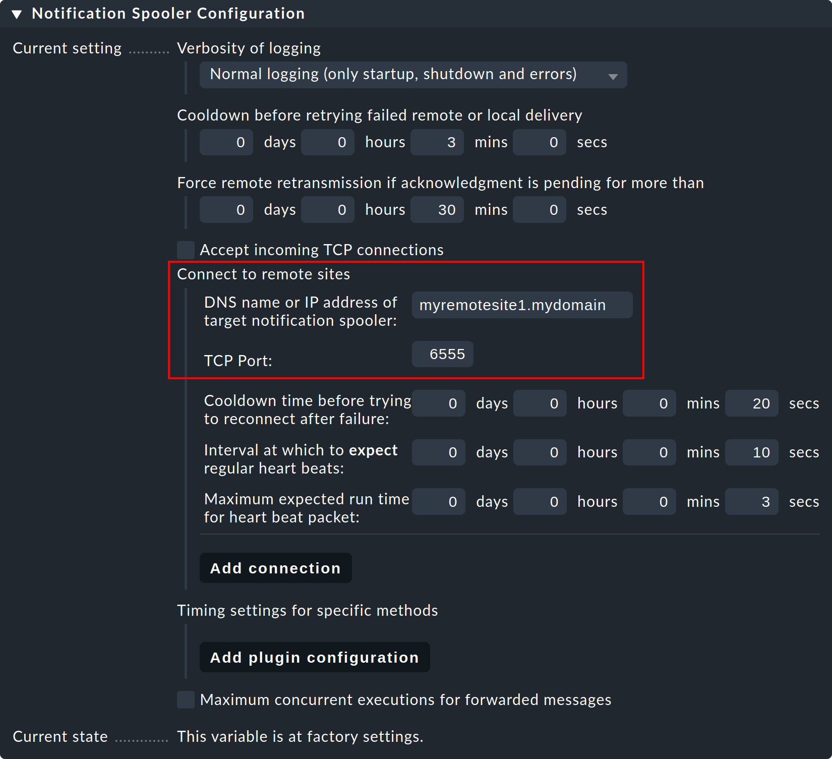 distributed monitoring notification spooler central configuration