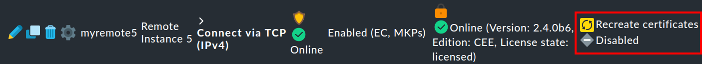 “The piggyback connection is displayed as 'disabled'.”