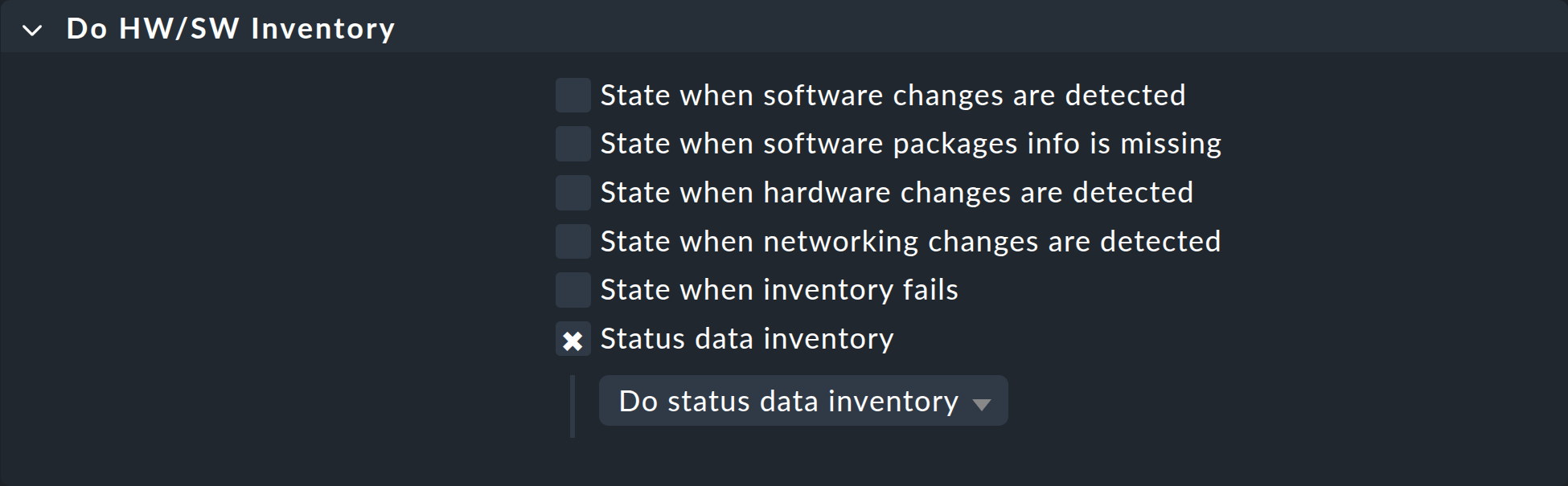 Dialog for activating the status data.