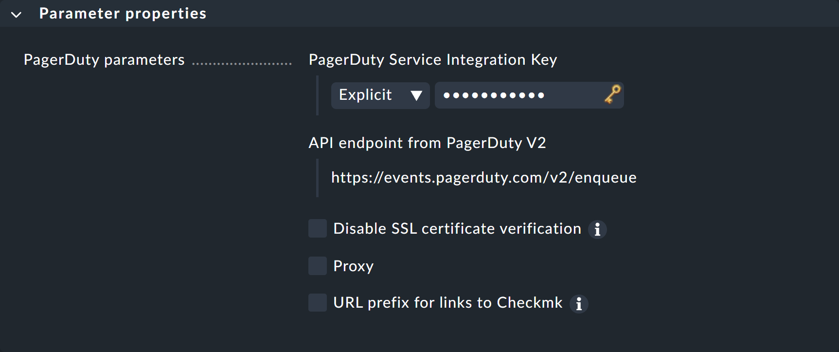 The notification method settings for PagerDuty.