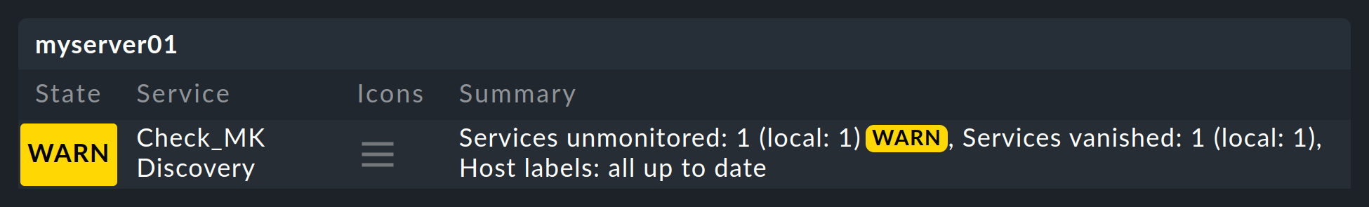 wato services discovery check warn
