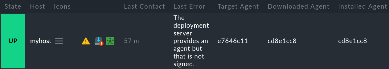 agent deployment status view