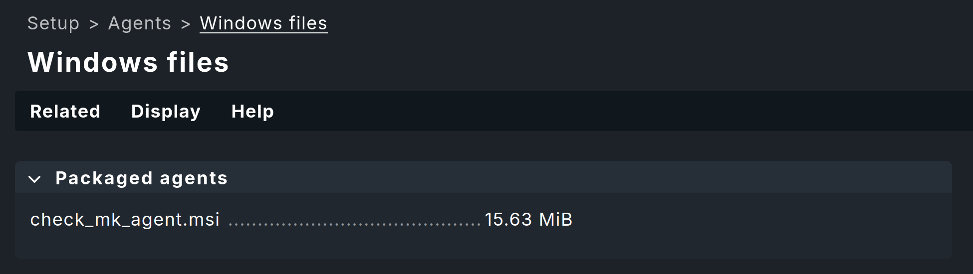 Download page with the MSI package.