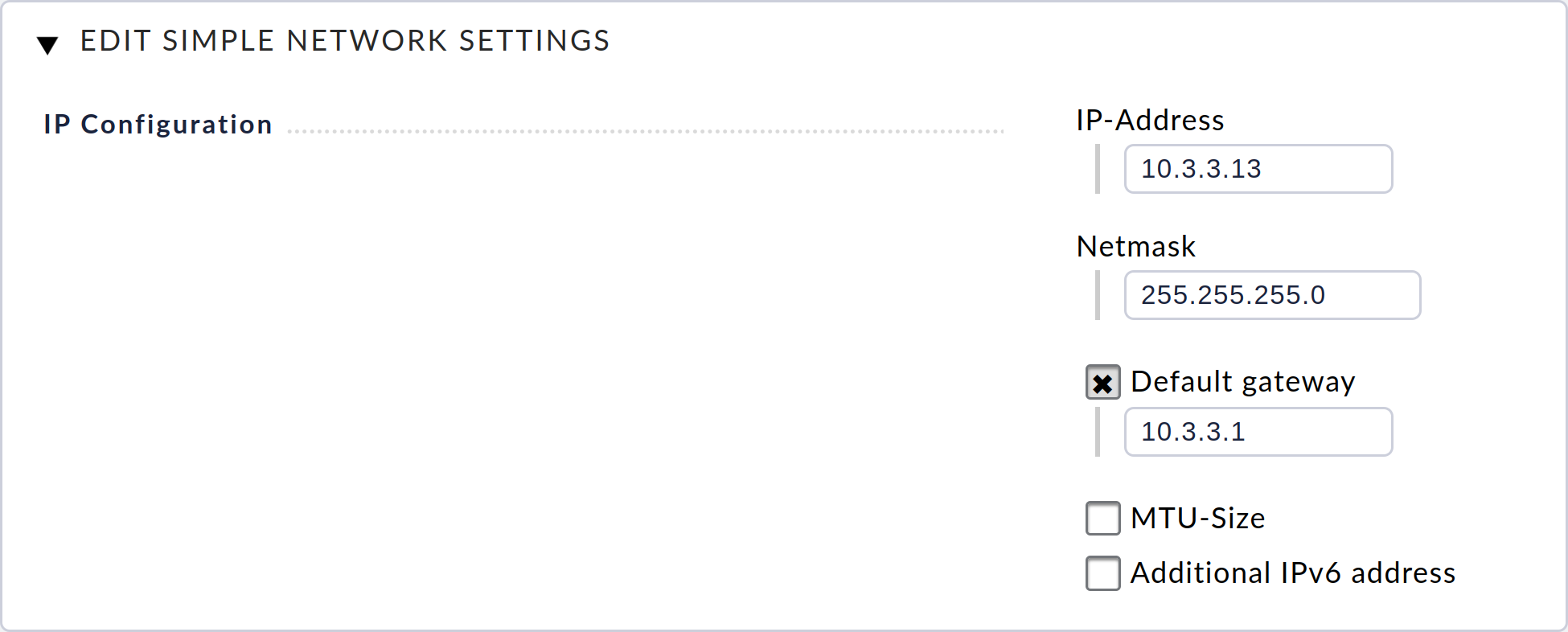 appliance cluster edit simple network