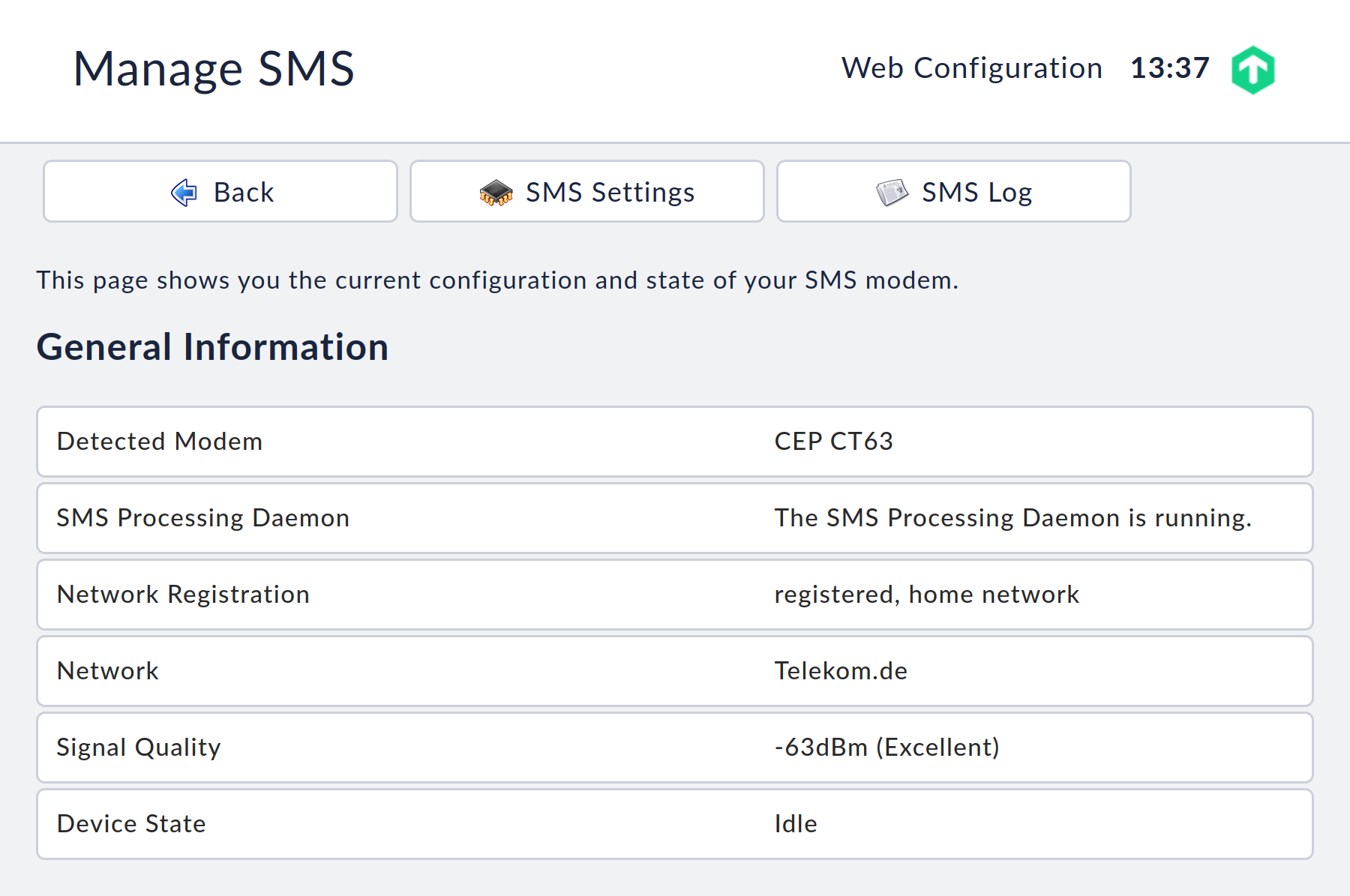 appliance usage manage sms
